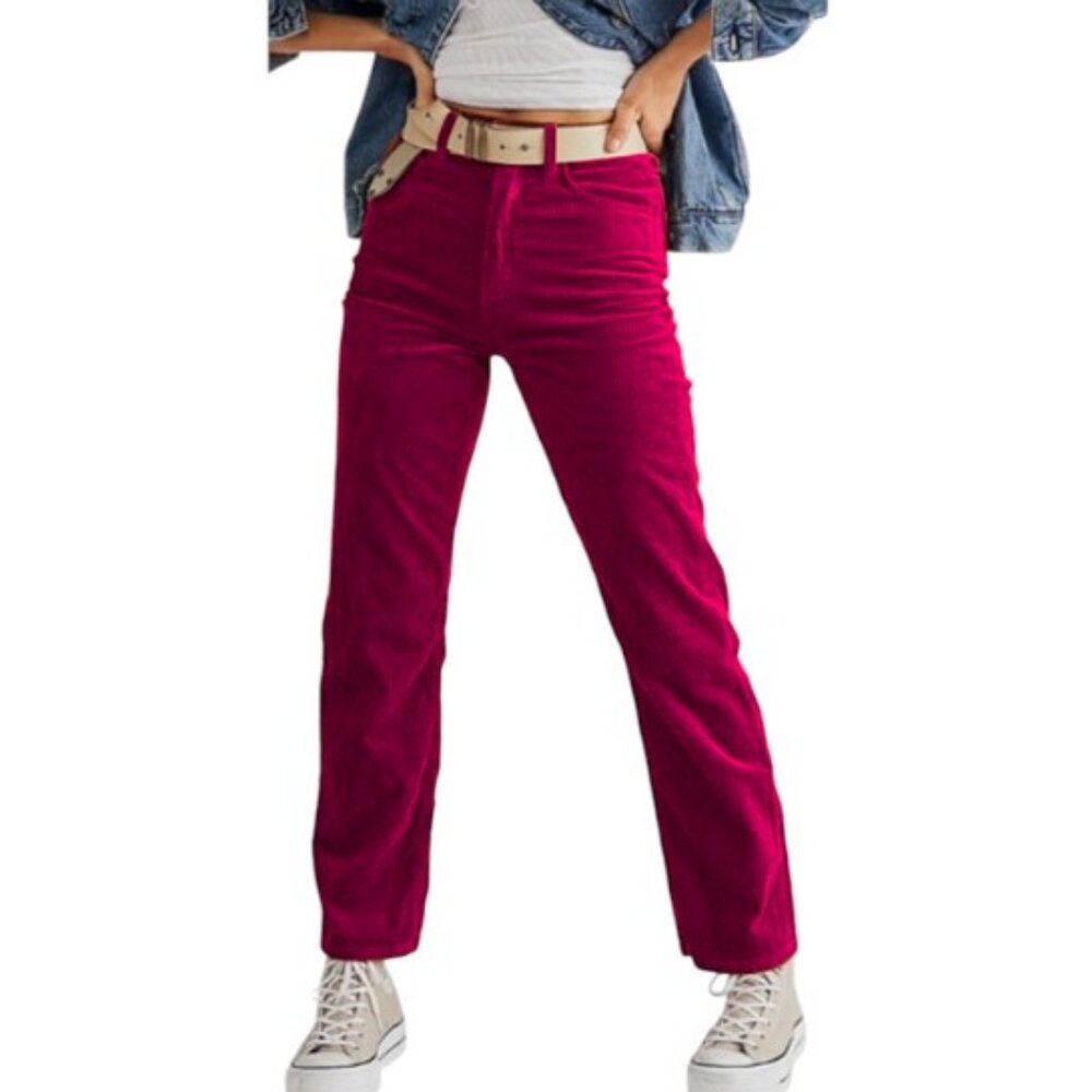 346 Brooks Brothers magenta Natalie fit corduroy straight leg pants size 10